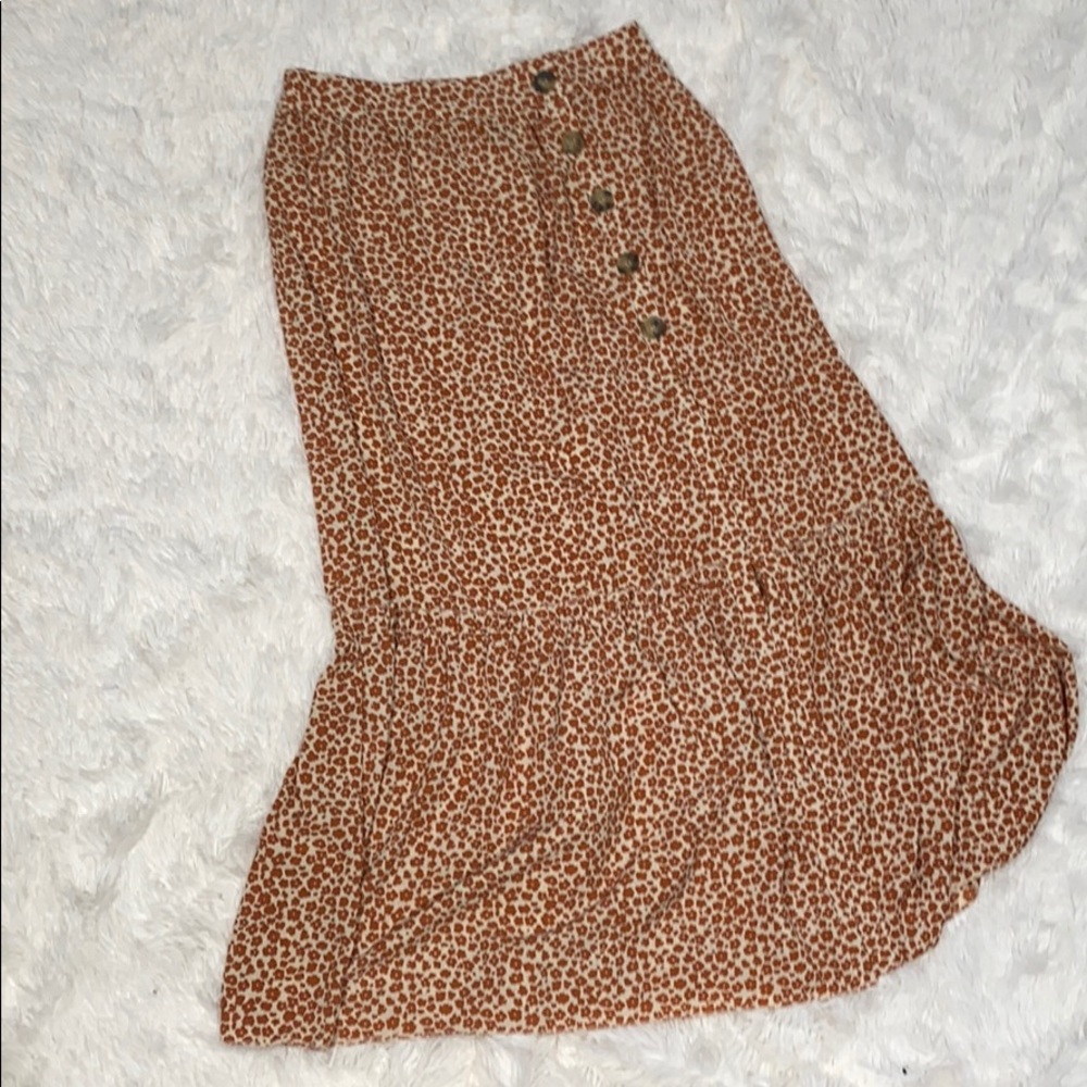 Floral ruffle Maxi skirt